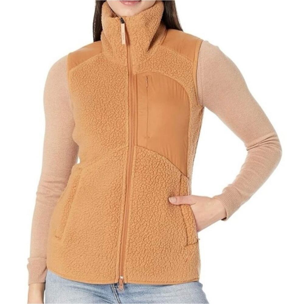 Indyeva Cordero Full Zip‎ Sherpa Vest M Tan